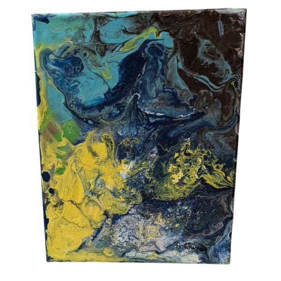 Abstract Acrylic Pour Painting On Canvas - Picture 6 of 9